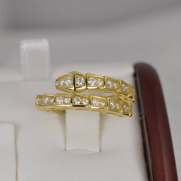 Certified Snake Serpentine Full Moissanite Ring - Picture 6 of 8